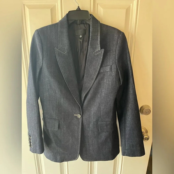 NEW NILI LOTAN Denim blazer size 8 New women’s luxury - Picture 8 of 12